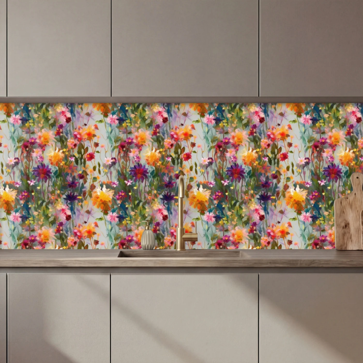 Zomers - Kleurrijk - Patroon - Bloemen keuken achterwand 2 middel 871 zz_3dshopping