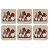 Kabouters - Kerst - Sneeuw - Puntmutsen onderzetter kurk middel -3d