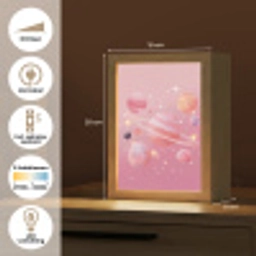 Planeten - Roze - Sterren Light Box met kabel klein -USP_NL