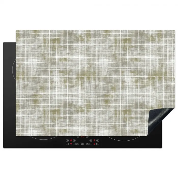 Linnen - Patroon - Groen Inductie beschermer vinyl 3mm klein 276 -3d