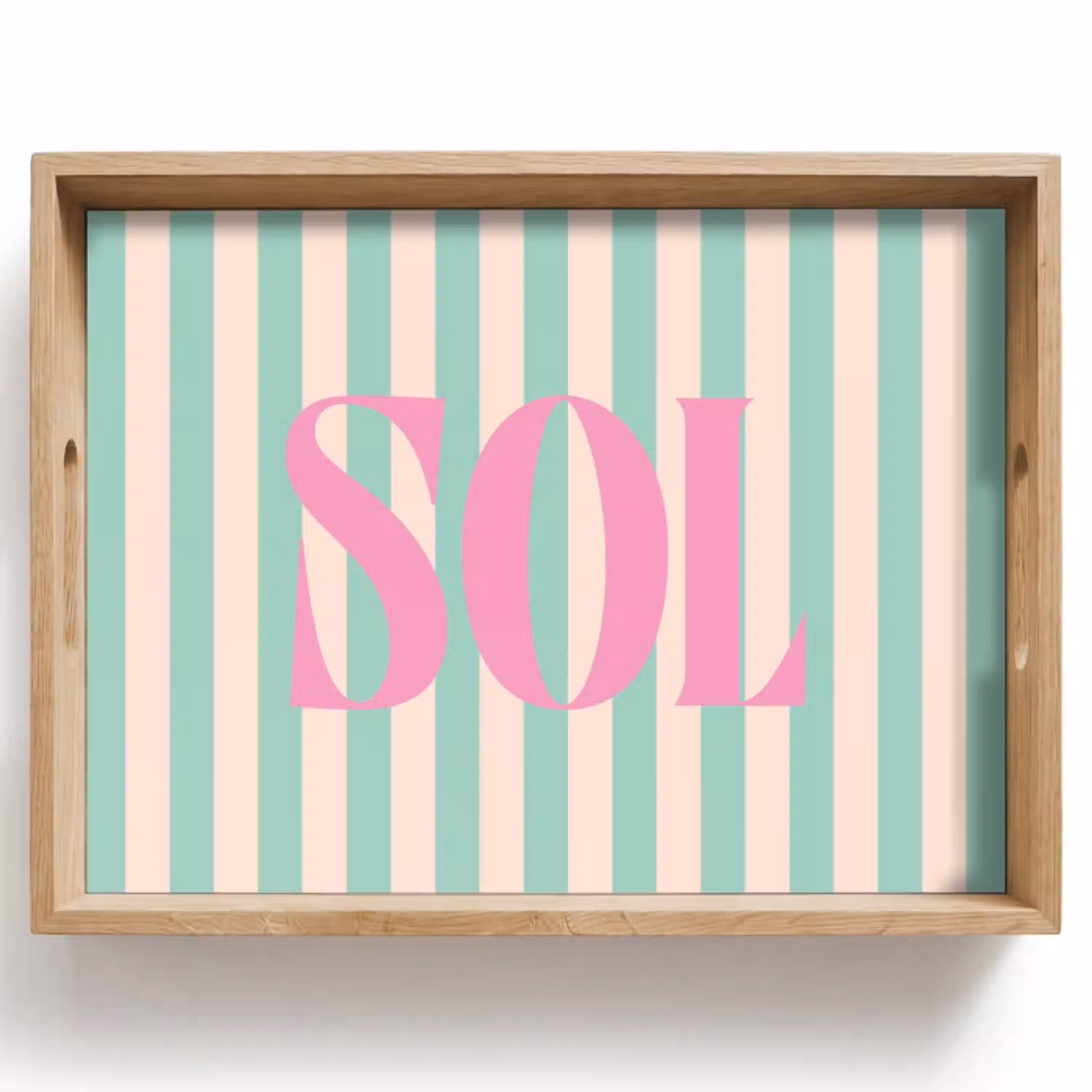 Roze - Groen - Strepen - Sol Dienblad Rechthoek middel -z3d_shopping