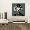 Geit - Hoorns - Kokskleding aluminium wit klein -sfeer1