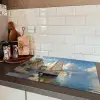 Zeilschip - Huizen - Kade - Zee Inductie beschermer vinyl 3mm klein -sfeer3