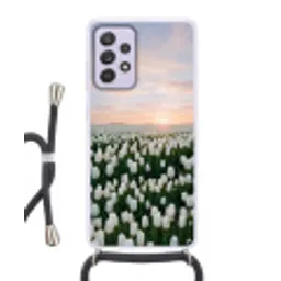 Tulpen - Landschap - Wit Hoesje Samsung Galaxy A52 5G met koord klein -3d