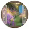 Doorkijk - Bloemen - Raam - Natuur Wandcirkel plexiglas klein -3d