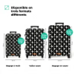 Modern - Geometrisch - Zwart NBS - Handbagage koffer - Volwassenen Unisex middel zzzzzzVergelijking_3FR