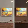 Schaap - Weide - Bloemen Light Box met batterij (Wandlamp) middel -sfeer3