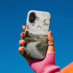 Eenden - Rivier - Landschap - Vlucht - Nostalgisch Toughcase MagSafe Apple iPhone 17 klein -Sfeer1V