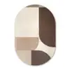 Geometrisch - Geweven structuur - Modern Wandcirkel Ovaal Forex klein -3d