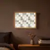 Patroon - Dambord - Houtnerf Light Box met batterij (Wandlamp) middel 907 -sfeer4