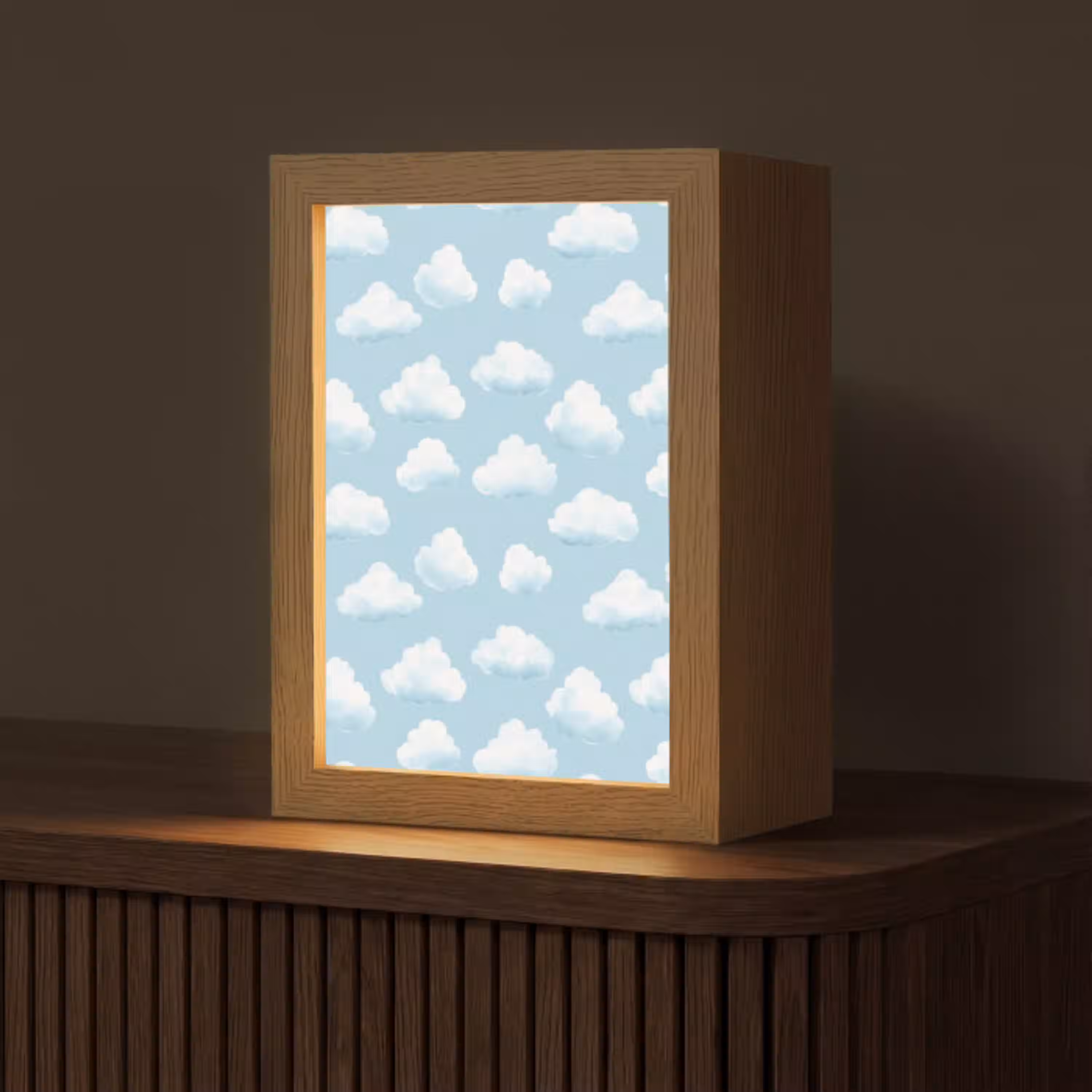Wolken - Illustratie - Blauw Light Box met kabel (Tafellamp) klein 925 -z3d_website