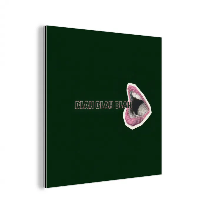 BLAH BLAH BLAH - Mond - Groen aluminium wit klein -3d
