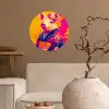 Varken - Bloemkroon - Kimono - Abstract Wandcirkel behangsticker klein -sfeer1