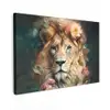 Leeuw - Leeuwenkop - Wilde dieren - Bloemen canvas 2cm klein -z3d