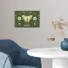 Bloemen - Bladeren - Olijfgroen - Vlinder poster papier klein -sfeer3
