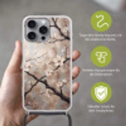 Bloesem - Takken - Schilderij - Beige - Serene Hoesje iPhone 16 Pro Max met koord klein -sfeer2_DE