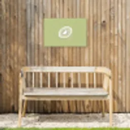 Kiwi - Lijntekening - Minimalistisch - Groen Tuinposter op houten frame 2 cm dik klein -sfeer4
