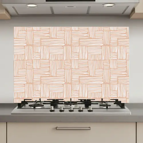 Strepen - Patroon - Terracotta keuken achterwand spatscherm klein 900 -3d_website