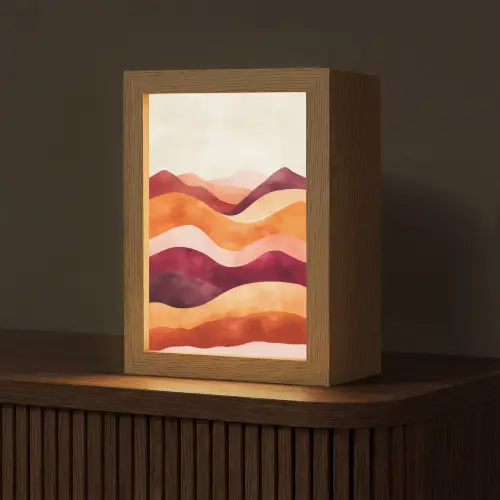 Abstract - Landschap - Golven Light Box met kabel (Tafellamp) klein -z3d_website