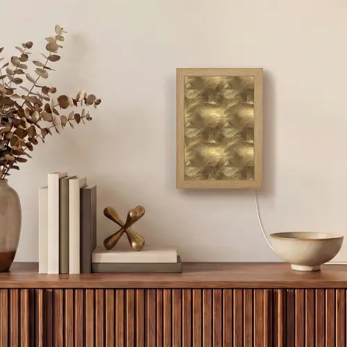 Palm - Waaier - Goud Light Box met kabel (Tafellamp) klein 925 -sfeer2