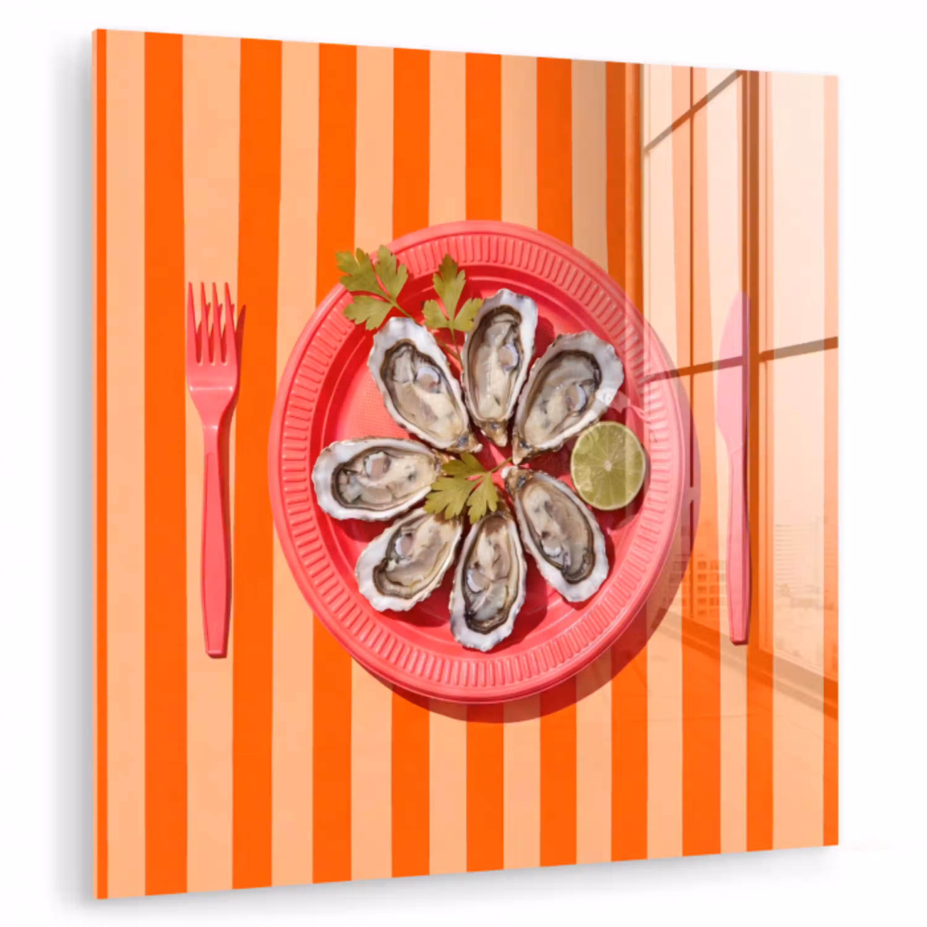 Eten - Oester - Zeevruchten - Oranje - Modern plexiglas 5mm klein -zzzproduct_nieuw
