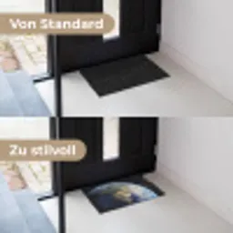 Aarde - Ruimte - Blauw - Groen Deurmat klein -voor-na_DE