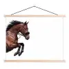 Paard - Springen - Modern textielposter latten blank klein -3d
