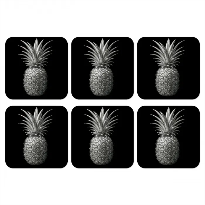 Ananas - Gedetailleerd - Bladeren onderzetter kurk middel -3d
