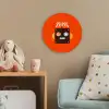 Robot - Vormen - Gezicht - Oranje - Jongens - Kinderen Wandcirkel kunststof plaat 5mm dik klein -tsfeer1_kind