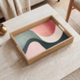 Abstract - Golven - Sierlijk - Roze Dienblad Rechthoek middel -sfeer1