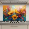 Bloemen - Dahlia - Kunst - Oranje - Watercolor keuken achterwand spatscherm klein -3d_website