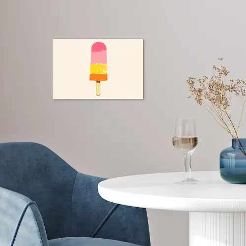 Waterijsje - Retro - Stokje - Roze poster papier klein -sfeer3