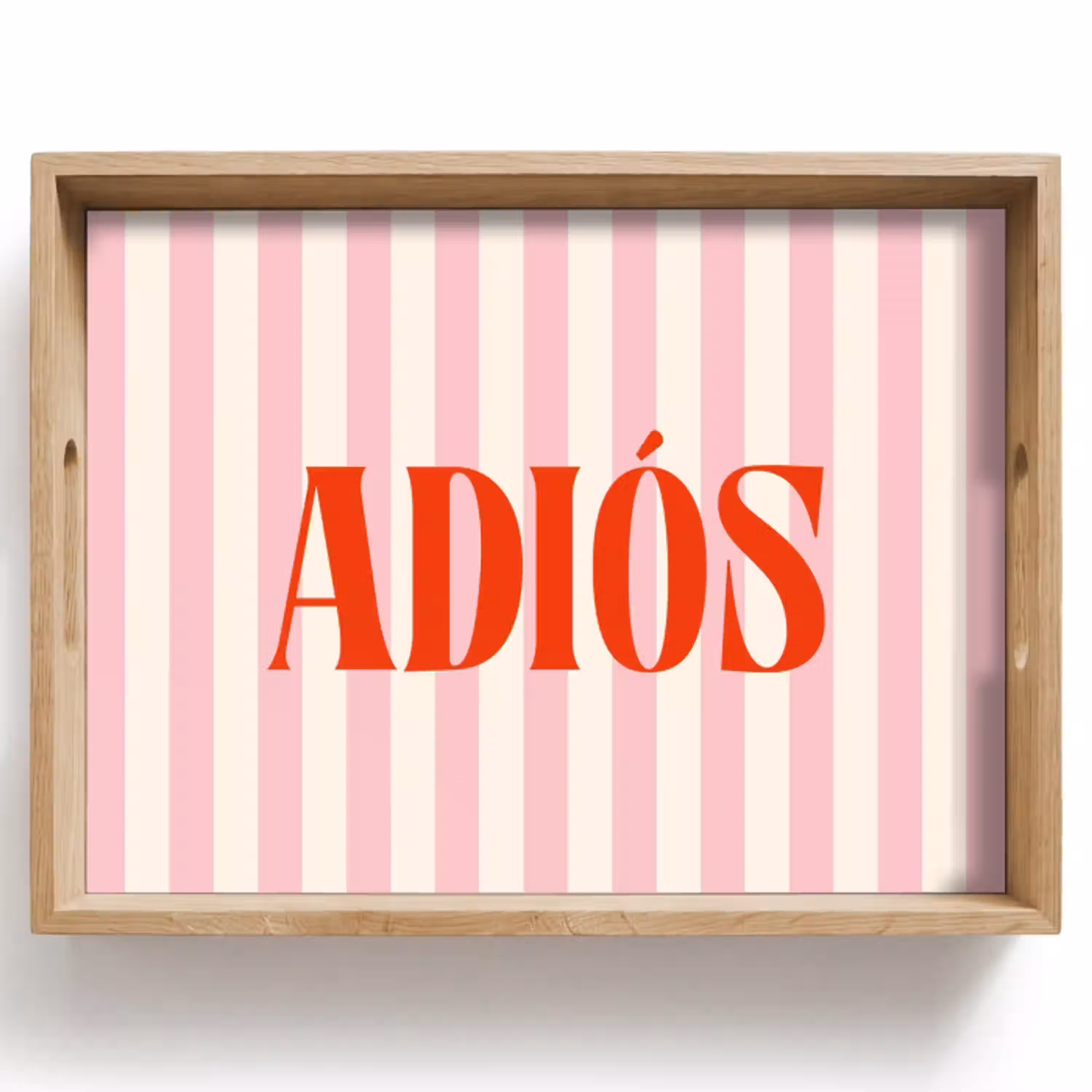 Zachtroze - Rood - Strepen - Adiós Dienblad Rechthoek middel -z3d_shopping
