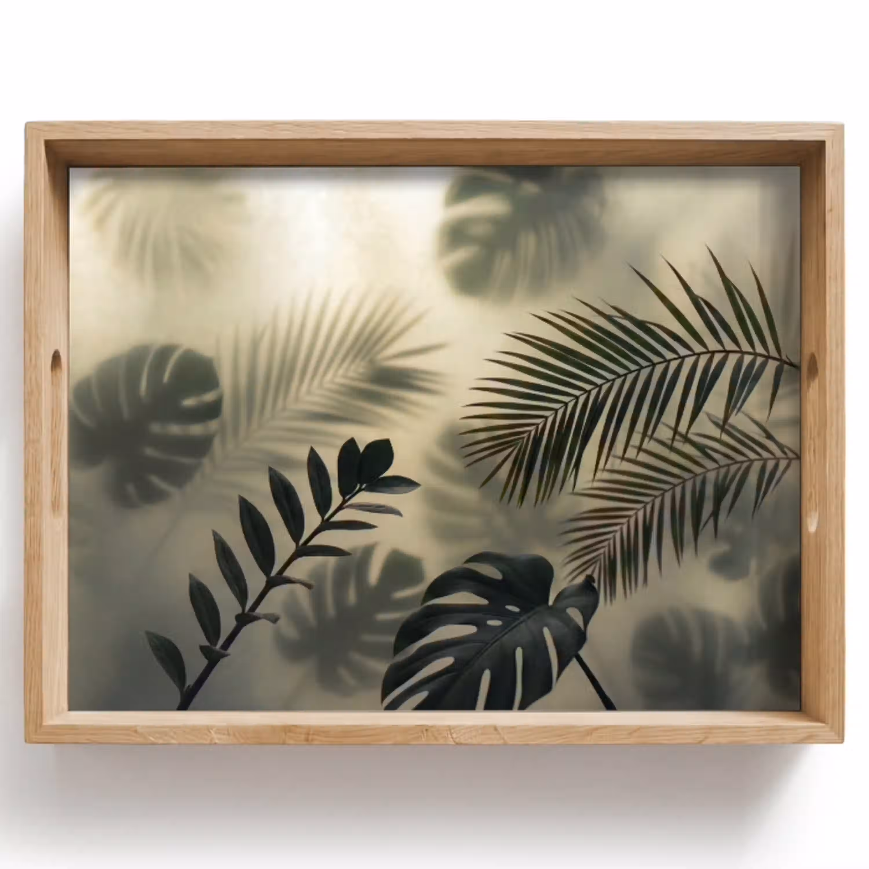 Planten - Bladeren - Schaduwen - Groen - Modern Dienblad Rechthoek middel -z3d_shopping