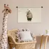 Knuffelbeer - Oranje bloemen - Vriendelijk Wandkleed katoen klein -wsfeer5_kind