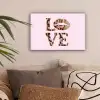Tekst - Love - Pantervacht - Lichtroze canvas 2cm klein -sfeer1