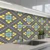 Design - Ruit - Bloemen - Grijs keuken achterwand 2 middel 871 -3d_schuin