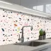 Terrazzo - Patroon - Kleurrijk keuken achterwand 2 middel 871 -3d_schuin