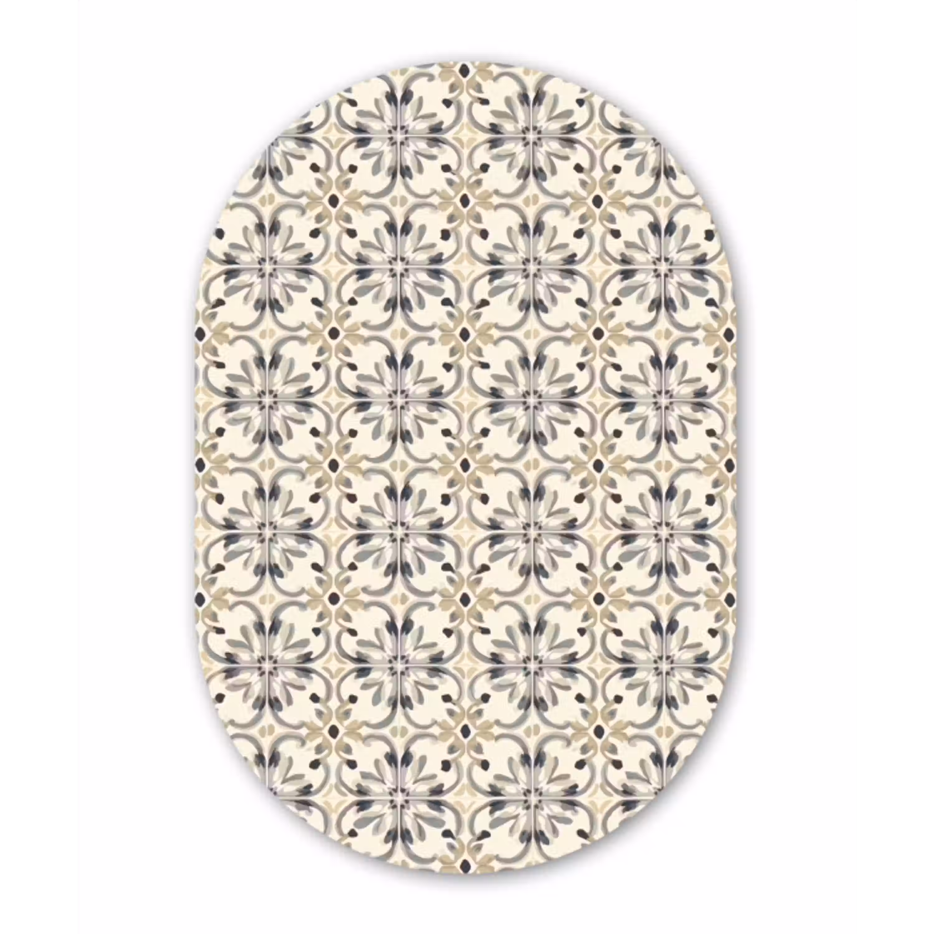 Floraal - Patroon - Kleurrijk Wandcirkel Ovaal Aluminium middel 839 -3d