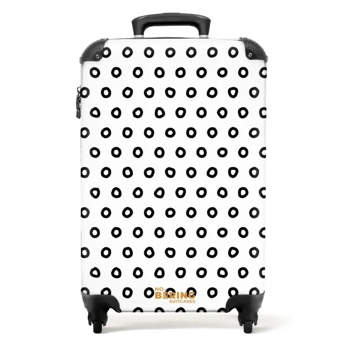 Zwarte cirkelvormige ringen over een witte achtergrond NBS - Handbagage koffer - Kinderen Unisex middel -productfoto_recht