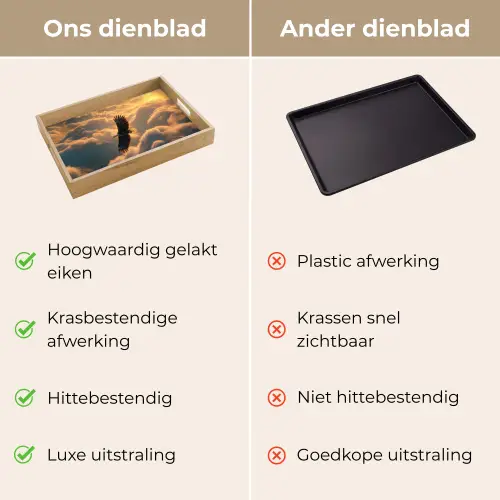 Adelaar - Wolken - Zon Dienblad Rechthoek middel -USP_VergelijkingNL