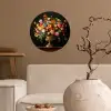 Goud - Bloemen - Kleuren - Vaas Wandcirkel behangsticker klein -sfeer1