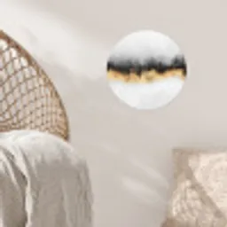 Goud - Chic - Abstract - Zwart - Wit - Luxe Wandcirkel behangsticker klein -sfeer4