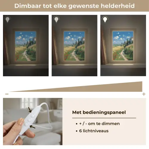 Zandpad - Huis - Bomen - Grasveld Light Box met kabel (Tafellamp) klein -USP_dimbaarNL