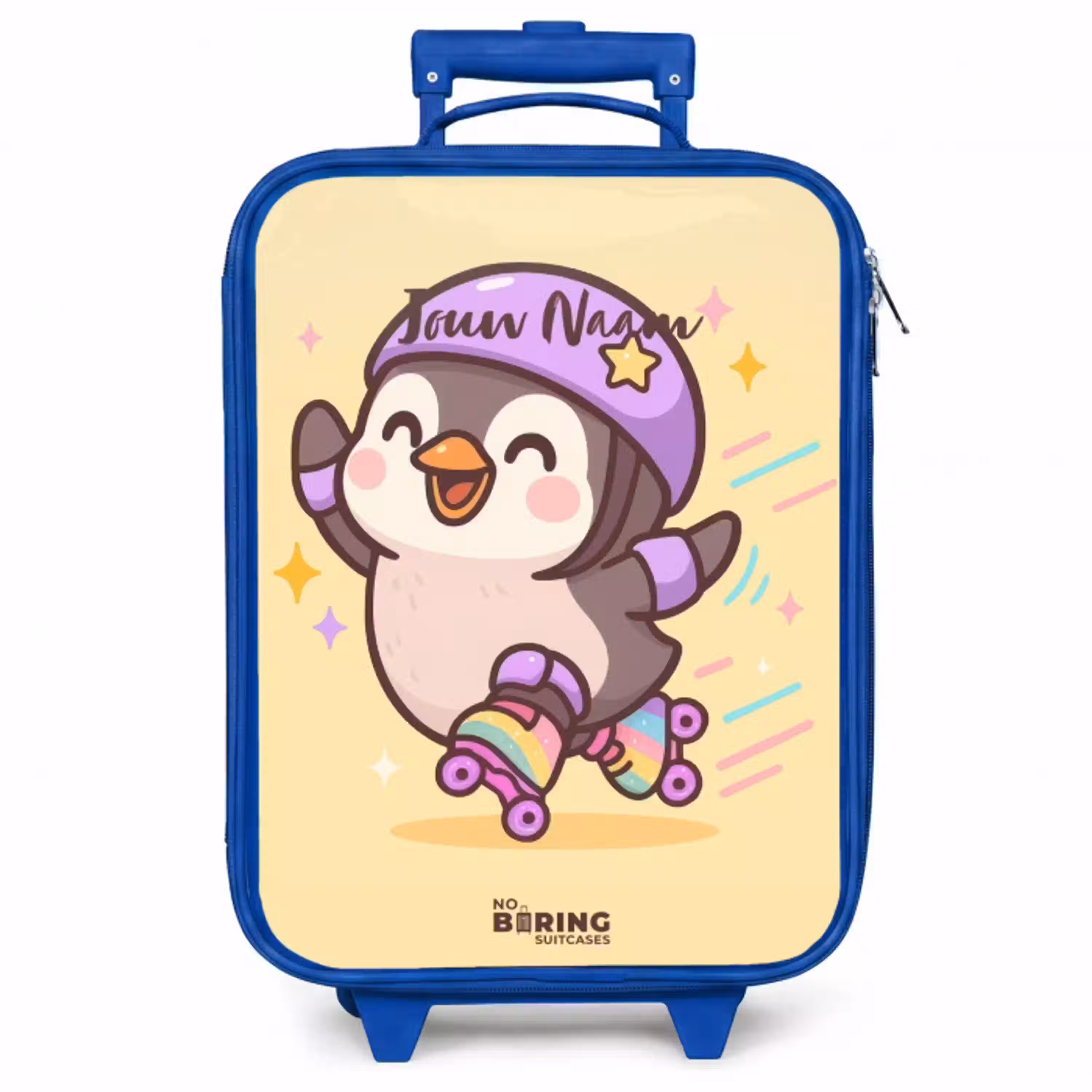 Kawai - Pinguin - Rolschaatsen Kinderkoffer - Blauw klein -zzz_website3d