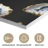 Oesters - Vissen - Blauw - Goud PET vilt klein -closeup_NL