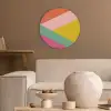Driehoeken - Kleurrijk - Abstract Akoestische PET Vilt - Rond klein -sfeer1