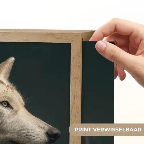 Wolf - Bloemen - Natuur Light Box met batterij (Wandlamp) middel -USP_websiteprintNL