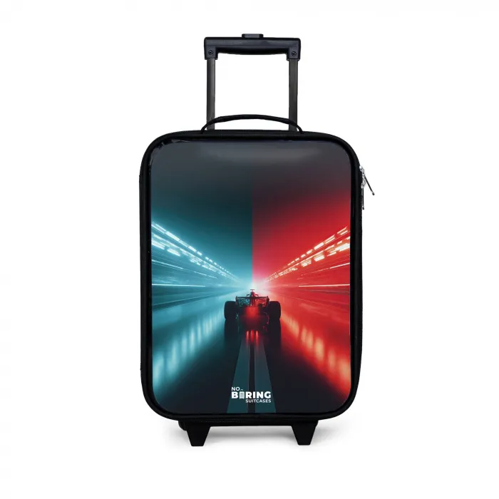Baan - Raceauto - Neon - Rood Kinderkoffer - Zwart klein -3d