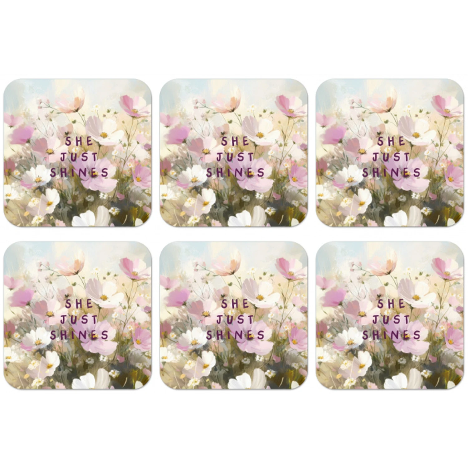 Quote - Bloemen - Schilderachtig onderzetter kurk middel -zkaufland3dotto